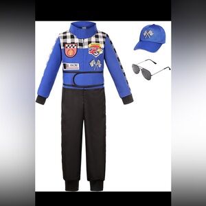 NEW Kids Race Car Driver Costume Blue and Black